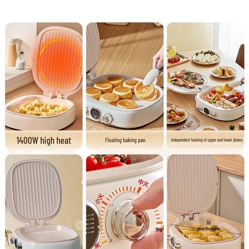 Multi-functional Double-Sided Electric Pancake Maker with Ceramic Heating