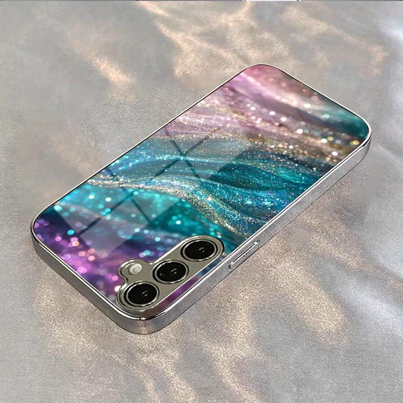 Electroplated Gold New Phone Case for Samsung Galaxy S26 Ultra S25 Plus S24 S23 S22 Fe Tempered Glass Artistic Texture Patterns