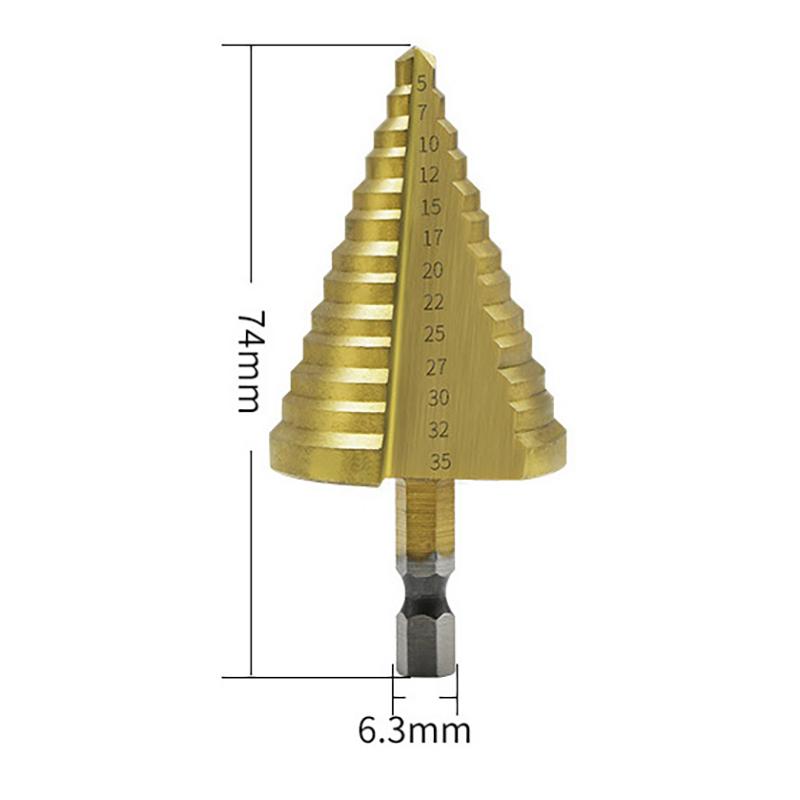 5-35Mm Hss High Speed Steel Step Drill Bit Ideal For Wood & Metal Drilling Industrial Reamer Tool Accessories