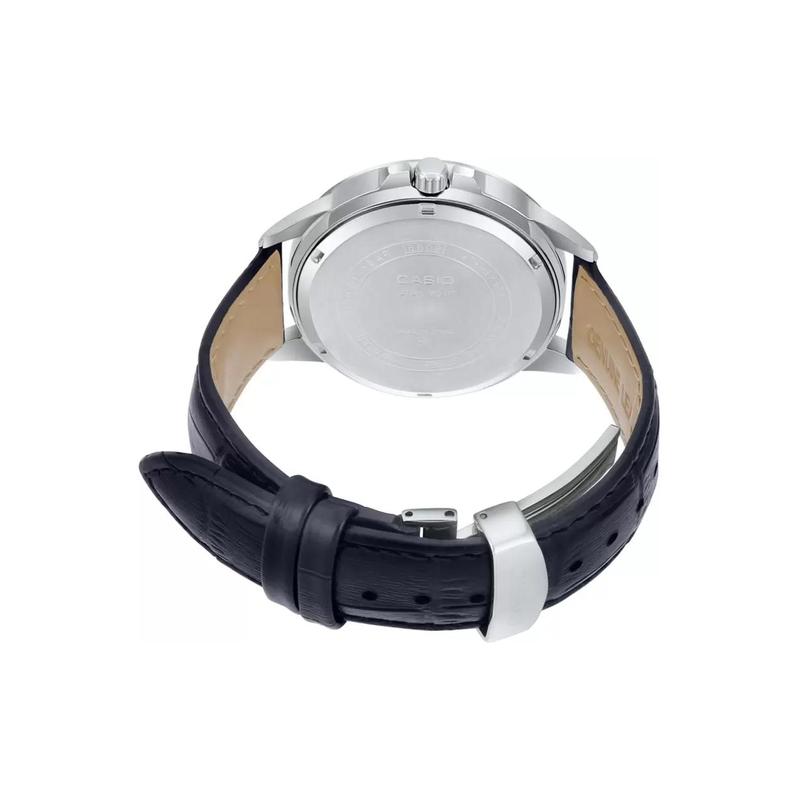 Casio STANDARD Series 50 Meters Waterproof Quartz Movement Genuine Leather Strap Japanese and Korean Watch Men's Watch Blue Dial MTP-EX100L-2A