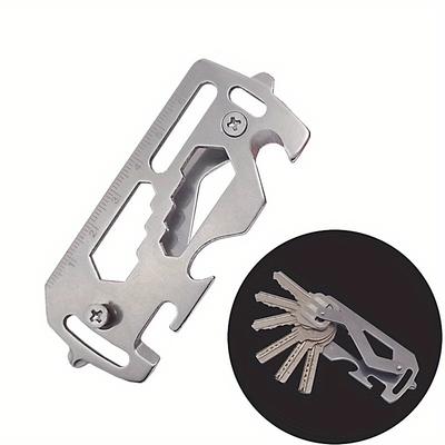 1Set Stainless Steel Outdoor Multi-function Key Holder Flat-head Phillips Screwdriver Bottle Opener Key Holder