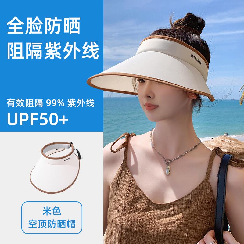 Solhatt dam UV-skydd sommar utökad brätte ansiktsskydd öppen topp utomhusresor mode mångsidig solhatt