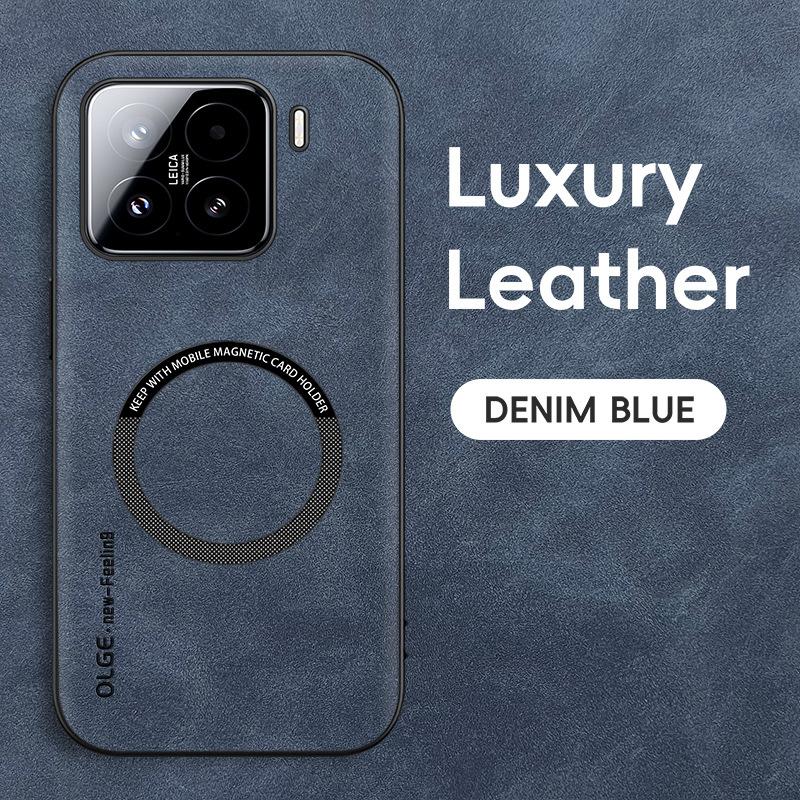 Luxusní kožené pouzdro na telefon pro Xiaomi 14T Pro Magnetické nárazuvzdorné pouzdro pro Xiaomi 15 12T Pro Měkký rámeček pro Magsafe Matný kryt