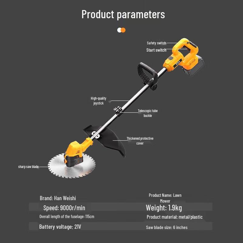 Han Guardian Cordless Lithium Lawn Mower CN plug (adapter included)