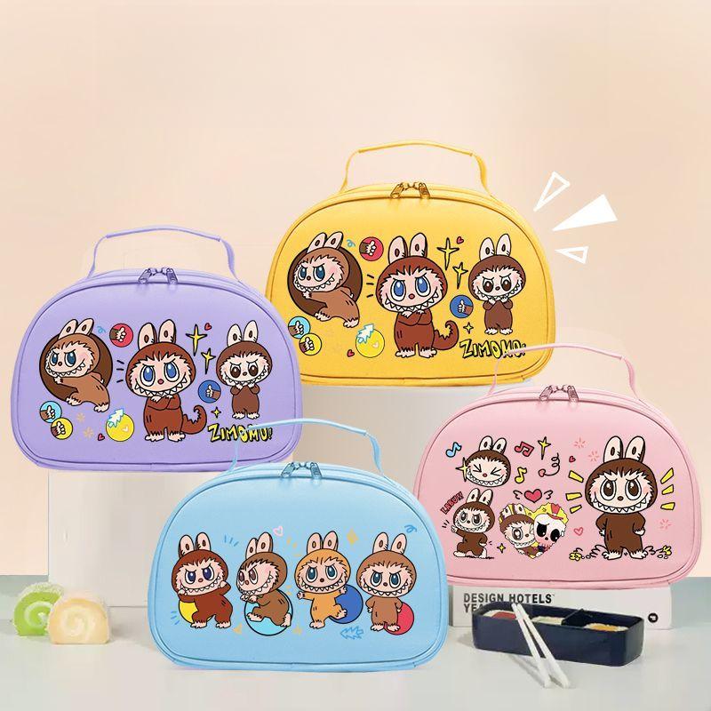 Labubu Thickened Aluminum Foil Bento Bag Student Lunch Box Bag Large-capacity Hand-held Insulated Bag