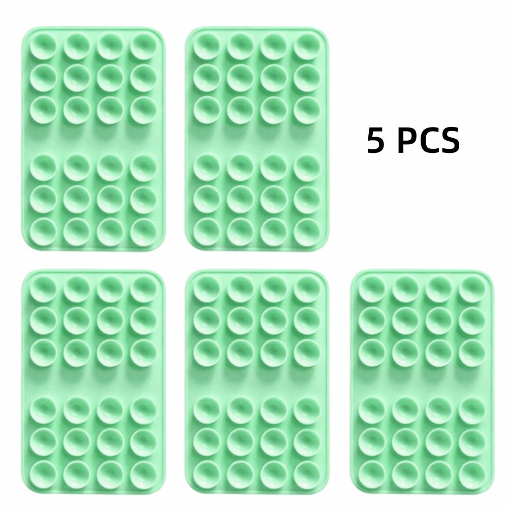 5pcs Square Phone Holder Mat Silicone Anti-Slip Phone Mount New Suction Cup Phone Holder Wall Mount