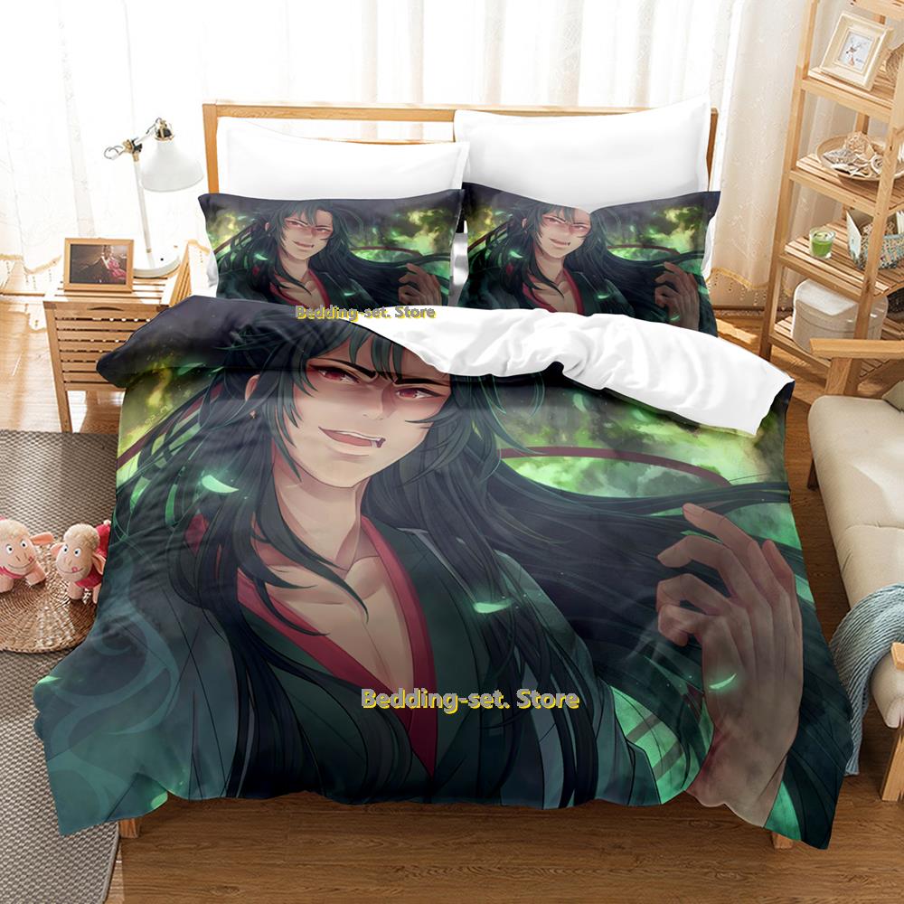Comforter New Mo Dao Zu Shi The Grandmaster Of Demonic Cultivation Bedding Set Anime Three-Piece Set Adult Kid Bedroom Duvet Sets