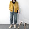 Women's Loose V-neck Long Sleeve Knitted Cardigan for Spring and Autumn 2025