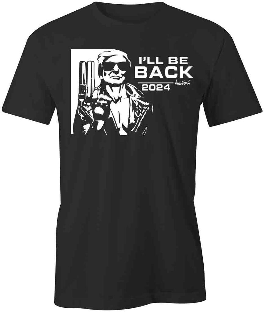 I'LL BE BACK TRUMP TERMINATOR TShirt Tee Short-Sleeved Cotton CLOTHING S1BSA623