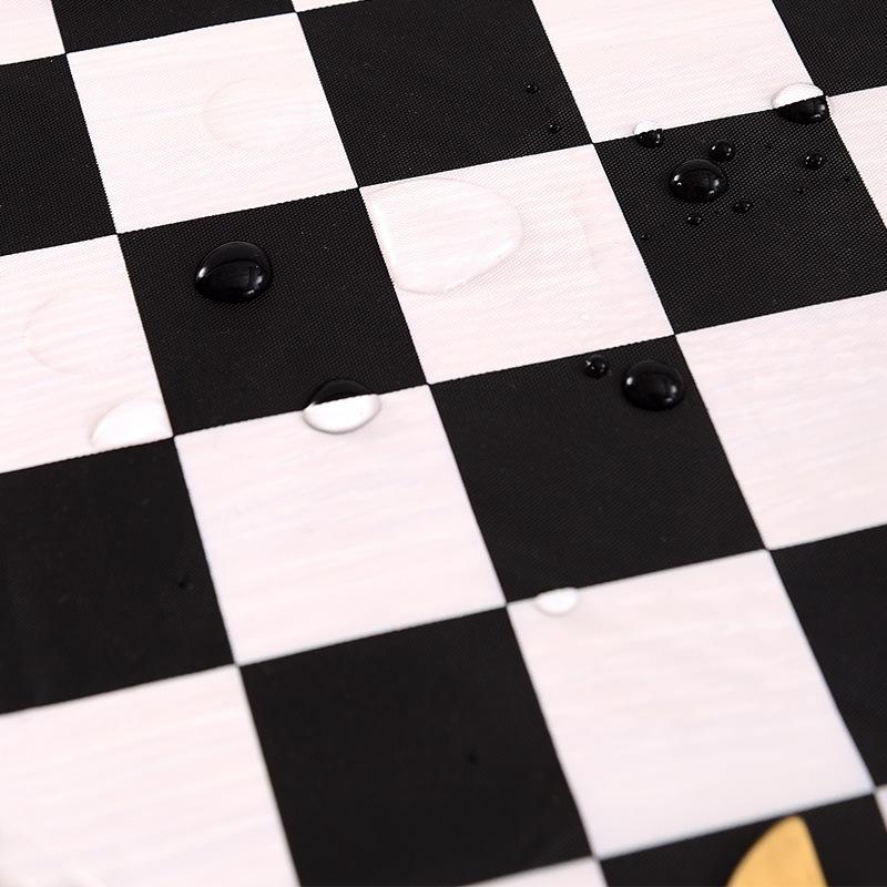 F1 Racing Tablecloth Checkered Black White Chess Flag Abstract Chessboard Checker Game Rectangular Table Cloth