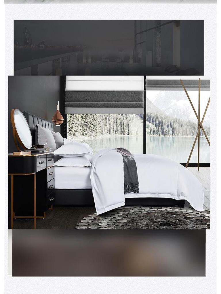 40 Count High-Quality Cotton Bedding Set: Includes Duvet Cover and Fitted Sheet - Luxurious White, Ideal for Hotels and Homestays.