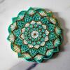 Keramische onderzetter met mandala-bloemmotief - Warmte-isolerende en antislip decoratieve mat voor koffie- en eettafels