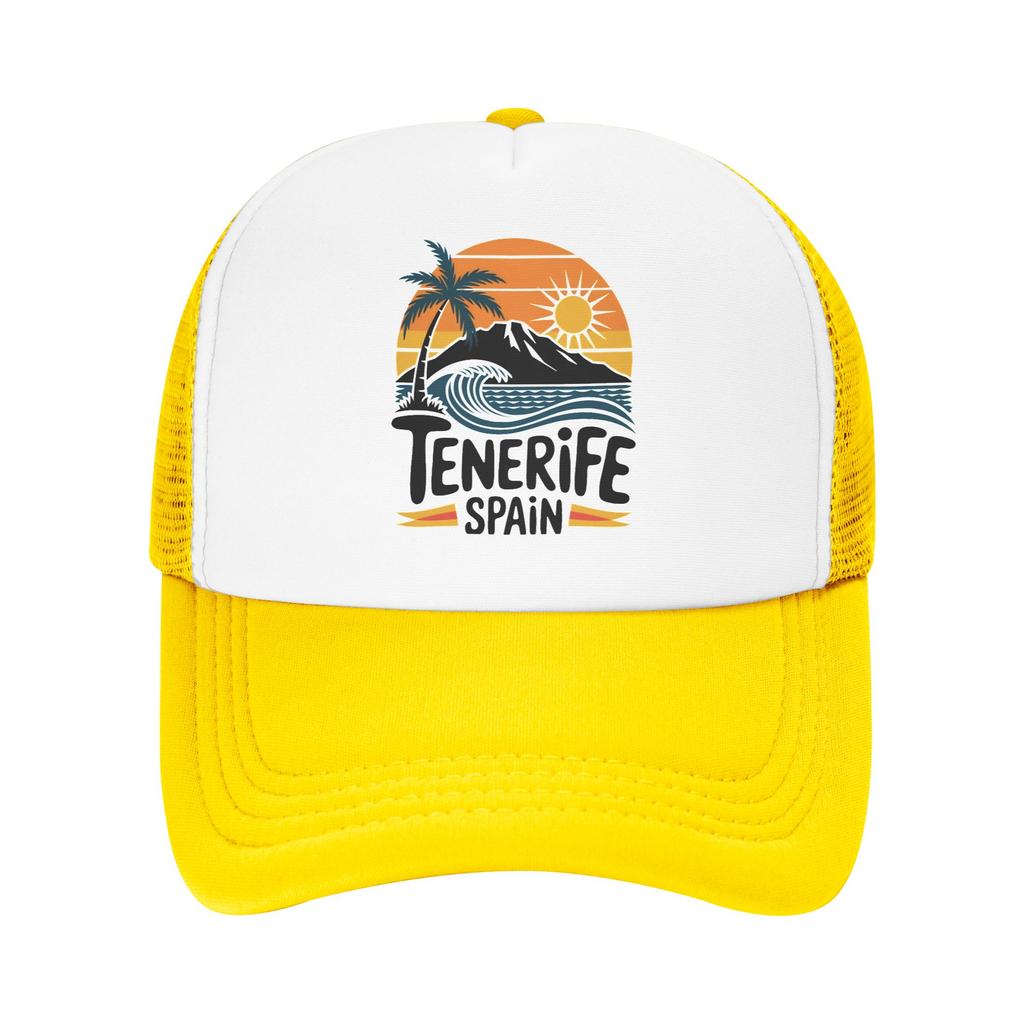Teneriffa Spanien Retro Design Sonnenuntergang Wellen Baseballkappe Tennis Skate Sonnenschutz Trucker-Kappe Paar yk Cooler Aufdruck Snapback-Kappe
