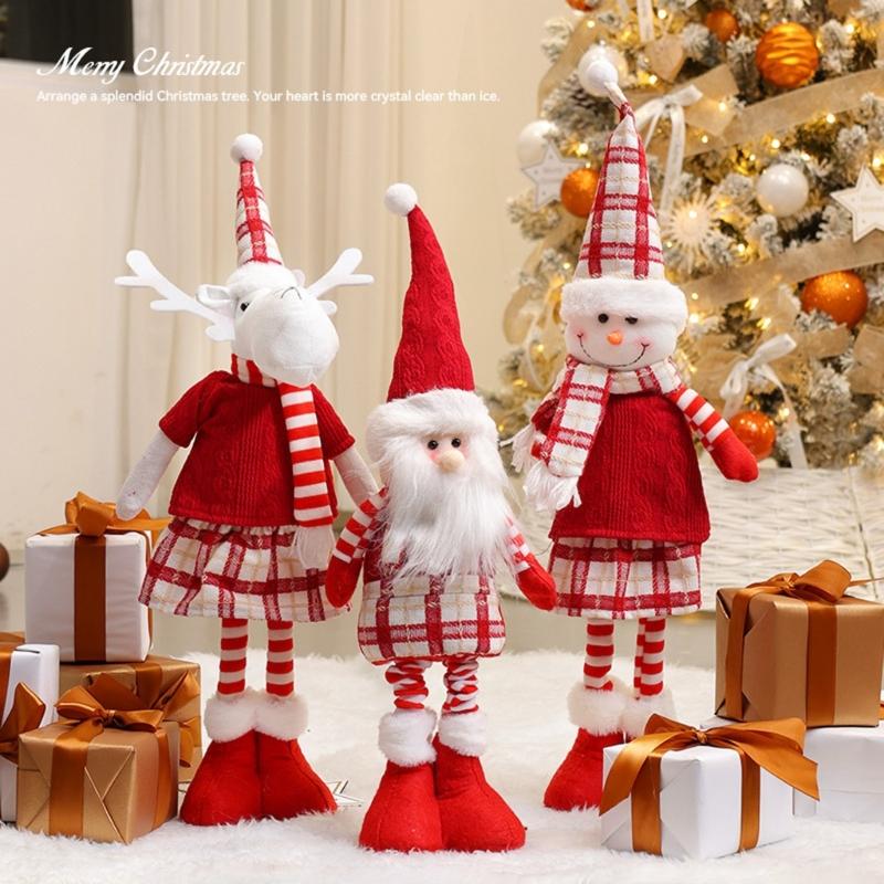 Elastic Holiday Decorations 3 Styles Expandable Santa Snowman Deer Christmas Parties Shelf Display