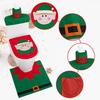 Christmas Elf Toilet Cover Set With Reindeer Santa Fabric For Holiday Decor