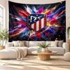 Arazzo da Parete Atletico Madrid, Appeso a Parete in Tessuto Morbido, Sfondo Decorativo per Camera da Letto, Arte da Parete per la Casa