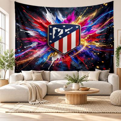Tapestry ścienne Atletico Madryt, Miękki materiał do zawieszenia na ścianie, Dekoracyjne tło do sypialni, Domowa sztuka ścienna