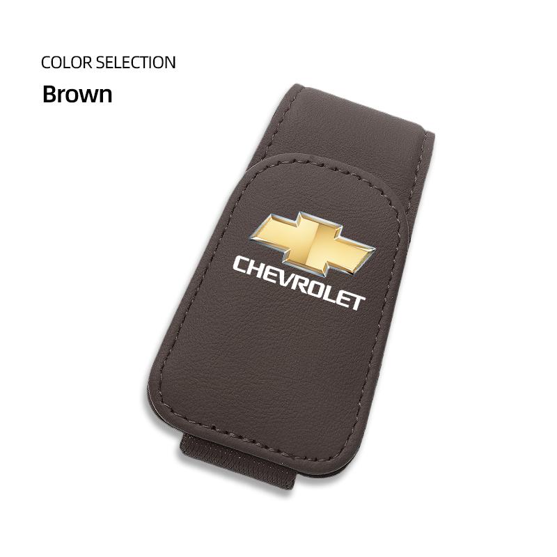Car Leather Glasses Clip Sun Visor Ticket Card Storage Clamp For Chevrolet Cruze Malibu Colorado Suburban Equinox Blazer Trax