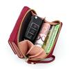 Women's Tri-Fold Embroidered Heart Wallet with Multi-Card Slots and Leather Coin Purse