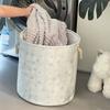 Cute Dirty Clothes Basket Round Shape Sundries Storage Basket Portable Laundry Hamper  Apartments