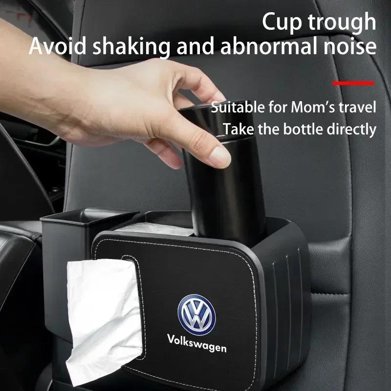 For VOLKSWAGEN VW 2025 For VW POLO Car interior High-quality car tissue box leather storage box For Volkswagen VW Tiguan Jetta P BHW1