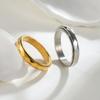 4mm Stainless Steel  Ring Wedding Engagement Band Rose Golded/Silvery Multi Faceted Fashion Band