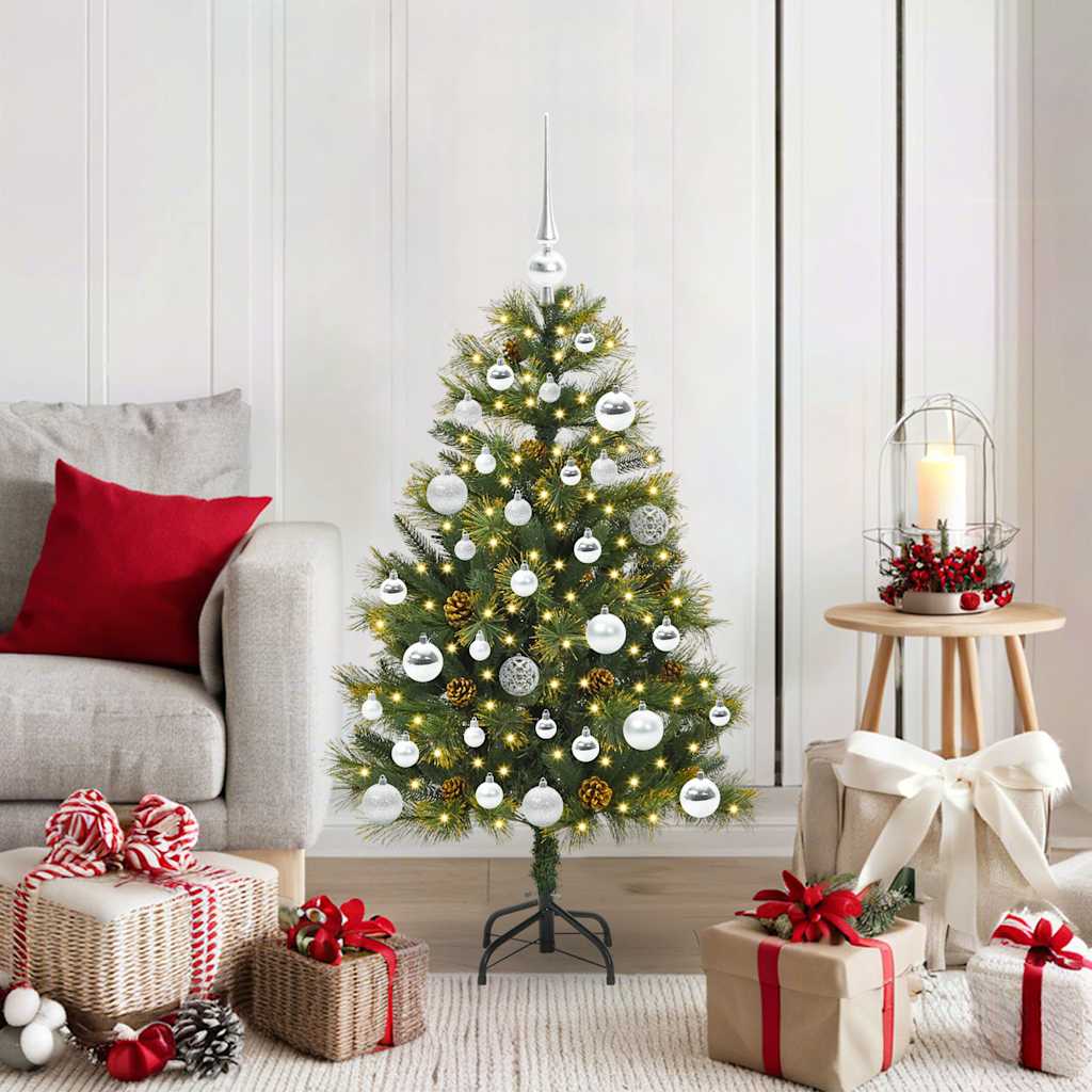 vidaXL Artificial Foldable Christmas Tree with Pine Cones 150 cm