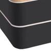 Double Layer Bento Box Multipurpose Wooden Lid Compartment Bento Lunch Box for Work School Home 1200ML Black