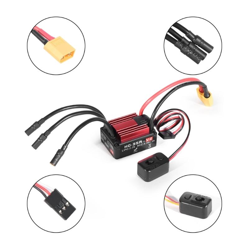 35A 105A Sensored Brushless ESC Speed Controller Adjustable Brake Accelerations For Remote Vehicle Tuning