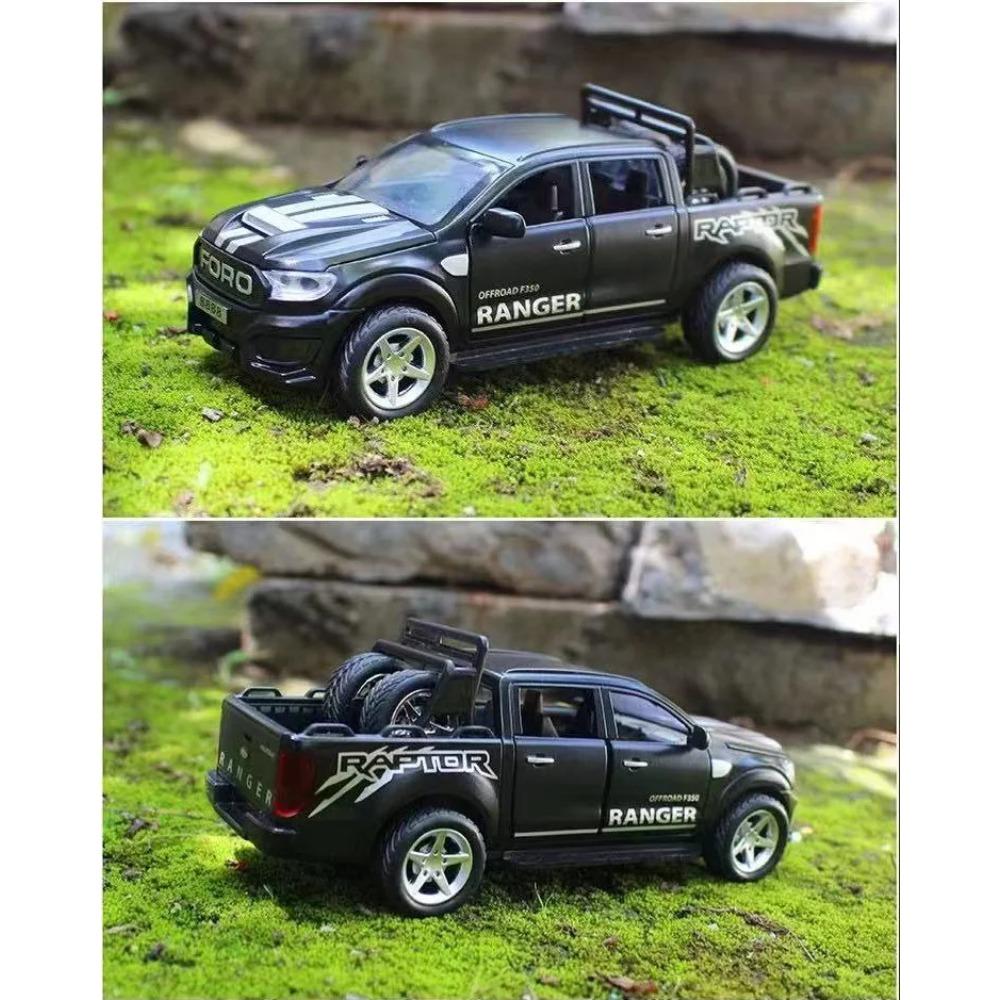 1/32 Ford Raptor F350 Pickup Truck Alloy Off Road Car Diecast Model Sound & Light Desktop Collection Decorative Gift Boy Display
