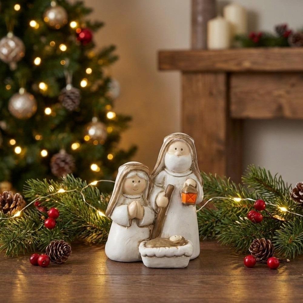Tabletop Ornaments Nativity Scene Figurine Resin Nativity Family Sculpture Mother's Day