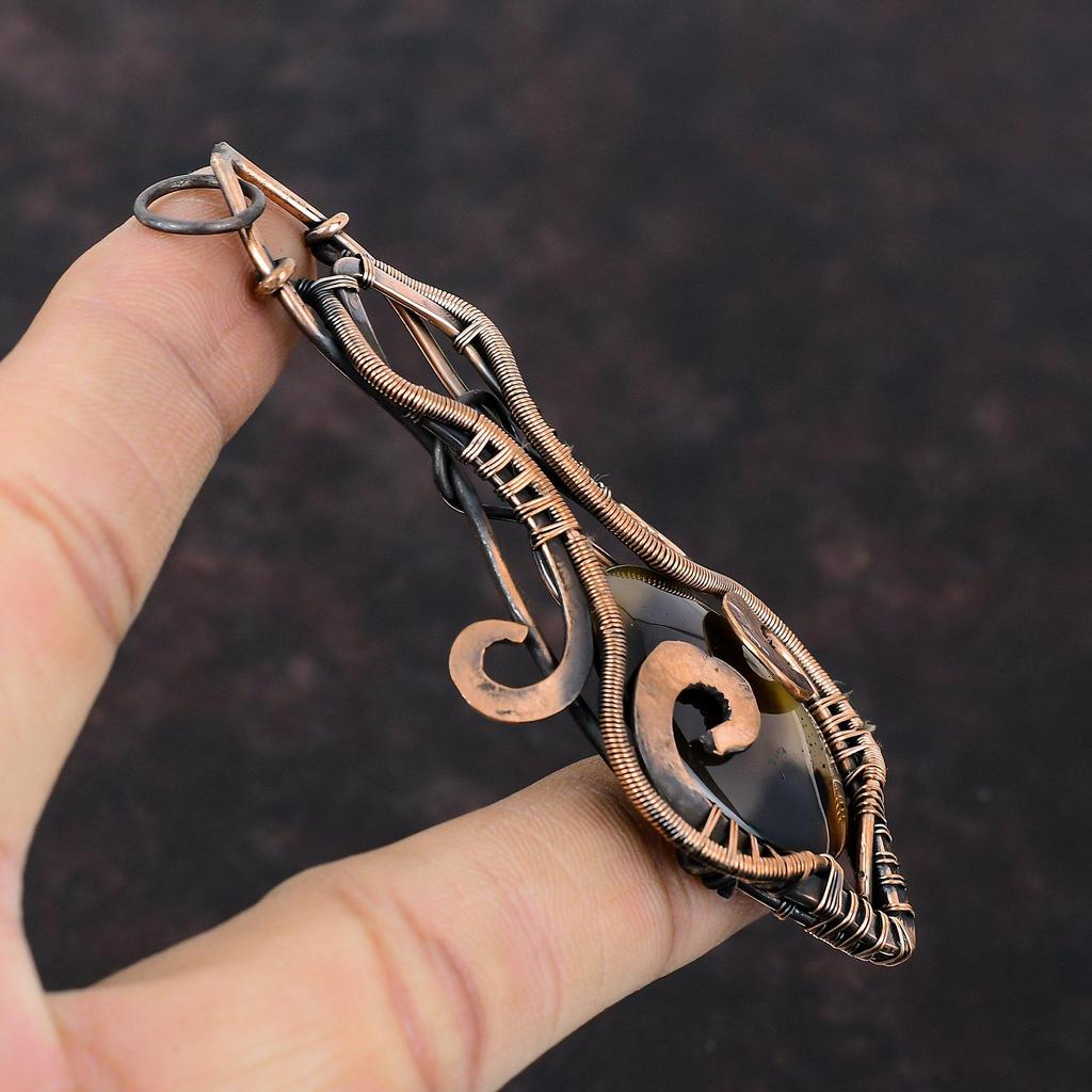Montana Agate Pendant Copper Wire Wrapped Pendant Handmade Jewelry Stylish Pendant Gemstone Pendant Copper Wire Wrap Jewelry Gift For Women