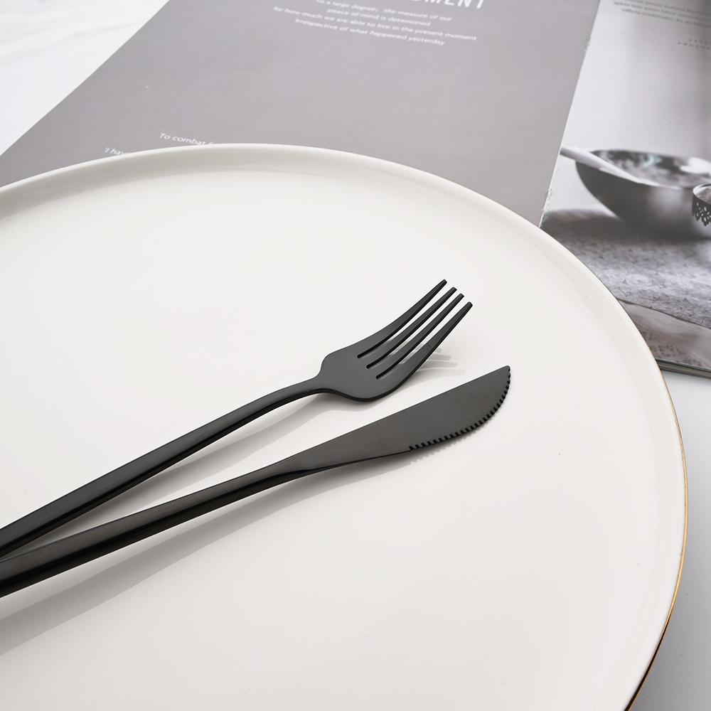 6Pcs Western Purple Dinnerware Cutlery Set Silverware Set Stainless Steel Flatware Knife Dessert Fork Tea Spoon Tableware Set