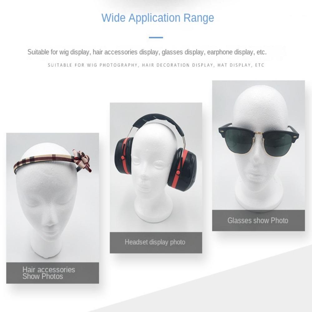White Female Mannequin Head Stable Base Display Stand Rack Foam Head Model  Photography Prop