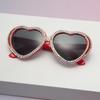 Female Heart-shaped Diamond-encrusted Sunglasses Outdoor Shades Classic and Romantic Party Glasses Gift