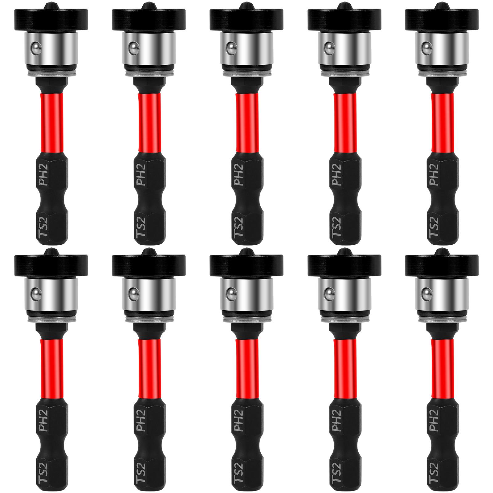 

50mm 10pcs Magnetic Drywall Screw Bits Setter Kit with Positioning Drill Bit Holder Extension for Locating Screws Tools Hexagonal