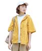 Cliff Mayer Military Hooded Yellow Women's Half-Sleeve Jacket, Large,