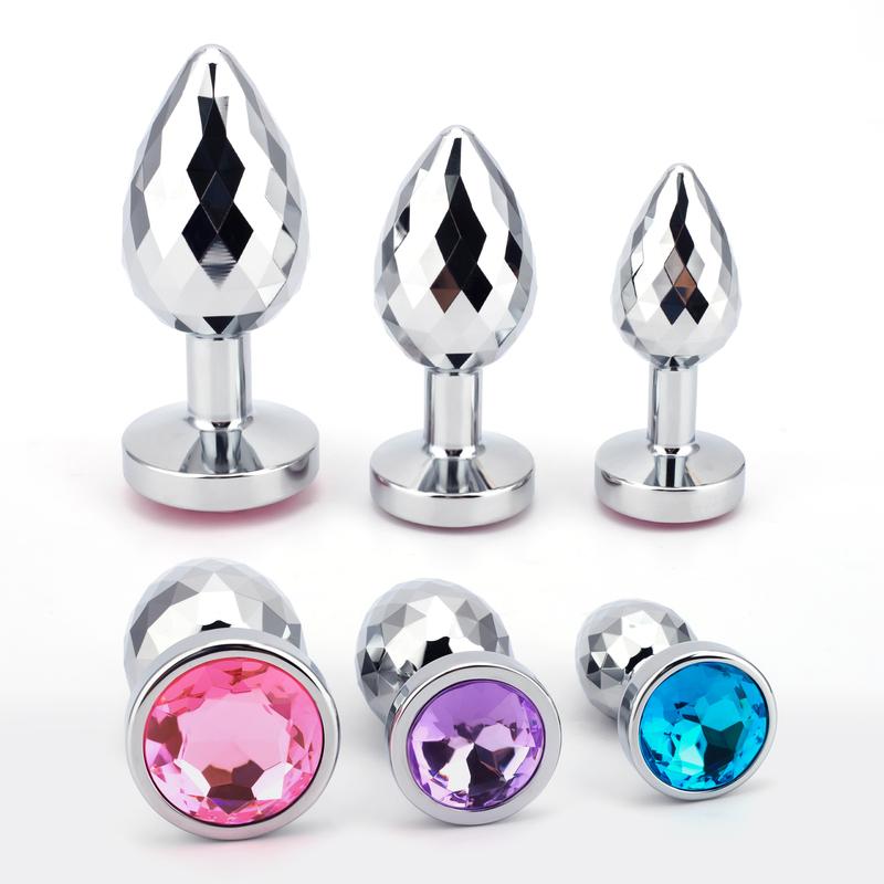 New Couples Small Anal Plug Round Shaped Crystal Metal Butt Plug Stimulator Prostate Massager Anus Sex Toys For Women and Men
