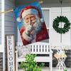 1pc, Christmas Confident Santa Clausdouble-sided Garden Flag Yard Decoration, Outdoor Decoration, Lawn Decoration, Flag Only