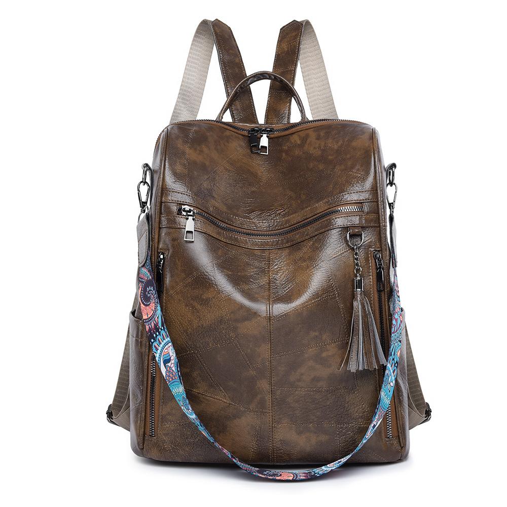 Backpack for Women Large Capacity Backpack Retro Fashion Multifunctional Contrasting Color Travel Commuter Backpack