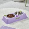 Bear Shape Double Pet Bowl Stainless Steel Puppy Water Feeder Universal Cat Food Container  Home