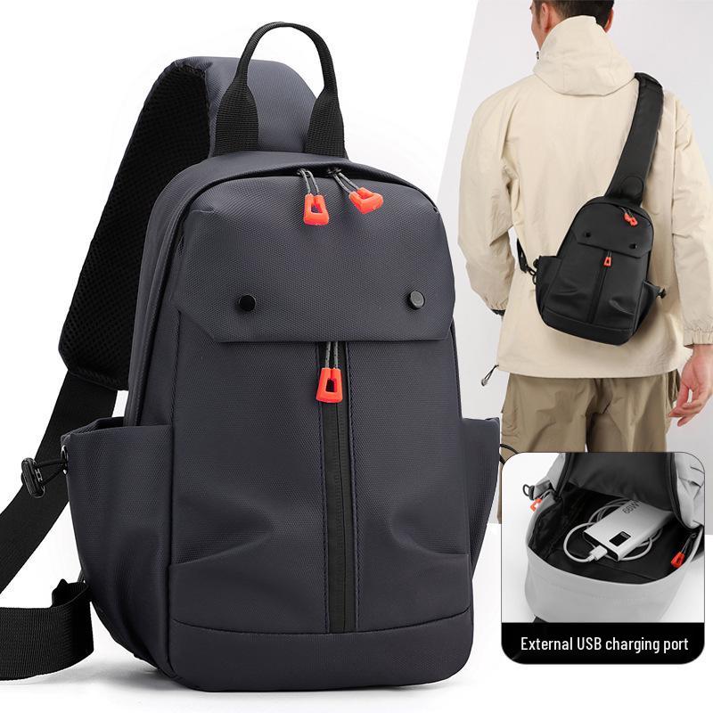 Men's Trendy Large-Capacity Lightweight Korean Style Multifunctional Crossbody Chest Bag
