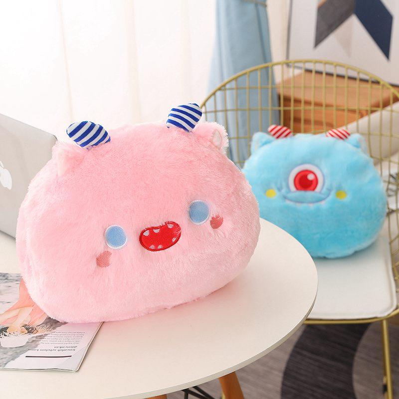 35cm Funny Fluffy Big Eyes Monster Plush Toy Soft Cute Ghost Stuffed Doll Sleeping Pillow Sofa Cushion Children's Birthday Gift