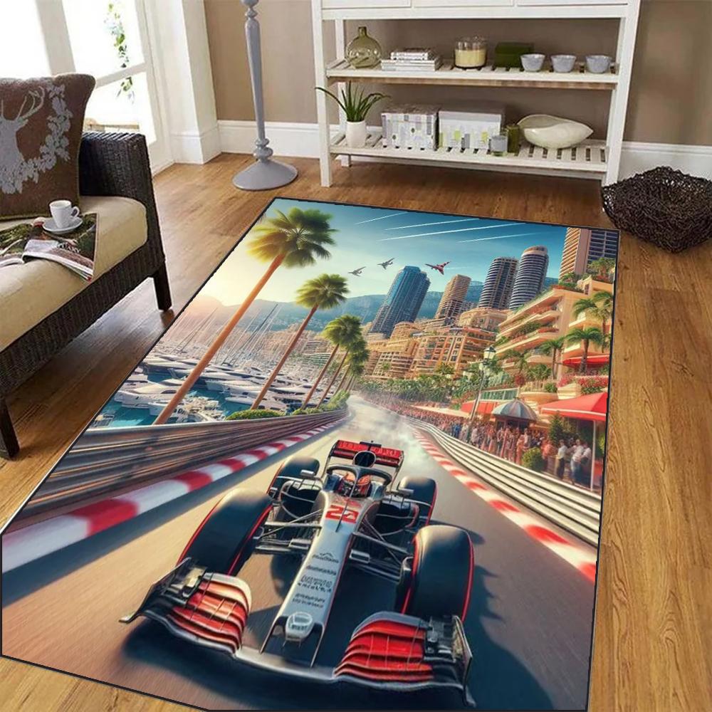 Racing Car Pattern Rug Living Room Carpet for Bedroom for Kitchen Floor Mats Home Decor Alfombra Kid Play Non-Slip Floor Pad Rug