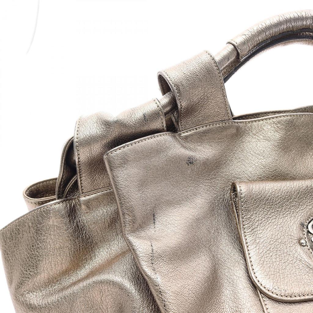 Used LOEWE Nappa Aire Handbag Leather Gold Used Women