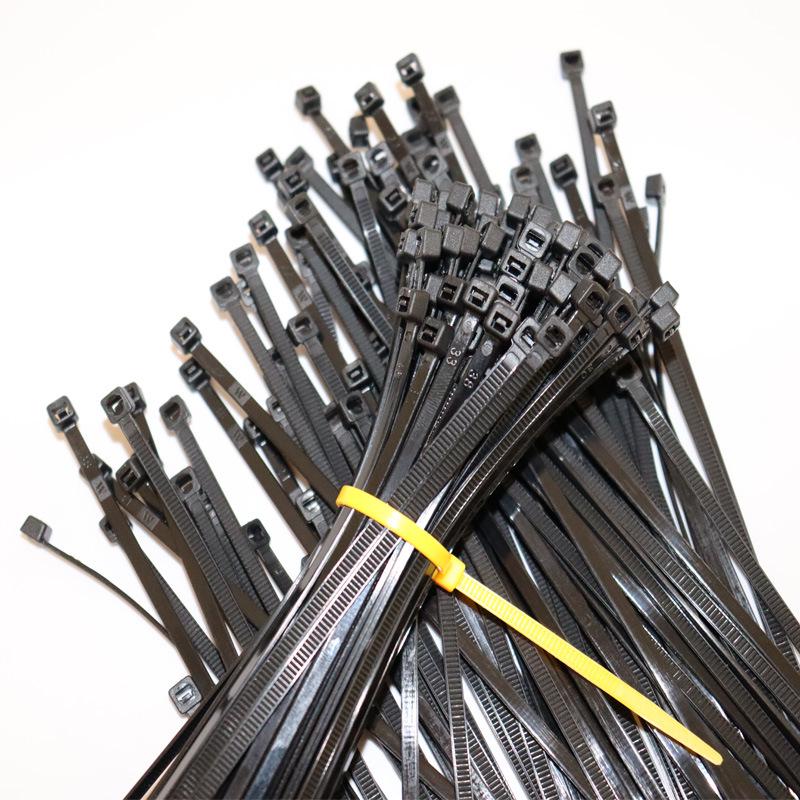 Black Thickened Self-locking Nylon Cable Ties, Strong Binding, Low Temperature Resistant, 4.8x300mm Plastic Zip Straps