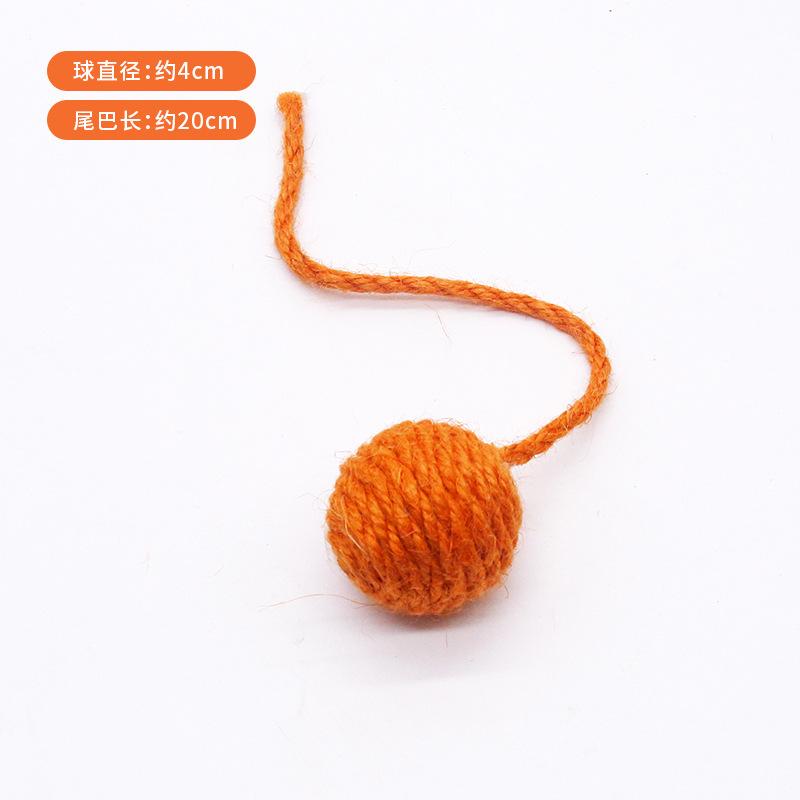 Pet Sisal Rope Weave Ball Cat Teaser Toy Interactive Chewing Scratch Catch Rattle Play Toy For Cats Kitten Accessories