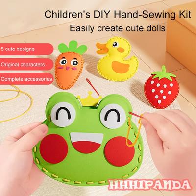 Kinder DIY Handnähen Bastelspielzeug – Vliesstoff Kreatives Ornament-Set Mit 5 Designs, DIY Puppen-Dekoration Geschenk
