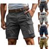 Men's Summer Relaxed Fit Cotton Cargo Shorts with Multiple Pockets for Outdoor Work and Casual Wear