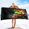 Pizza Print Beach Towel Hamburger Extra Large Pool Towel Adults Soft Cute Cartoon Food Patterns Absorbent Fluffy Beach Towels